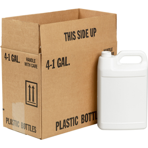 1 Gallon White HDPE Plastic F-Style Bottle 38mm 38-400 140 Grams 4x1 Reshipper Box