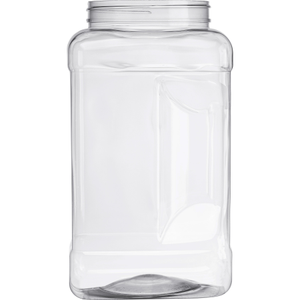 128 oz. Clear PET Plastic Square Grip Jar 110mm 110-400