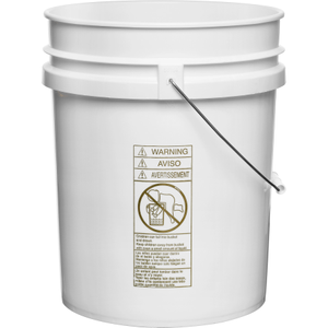 5 Gallon White Plastic Pail with Metal Handle UN Rated (P6 Series)