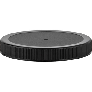 110mm 110-400 Black Ribbed (Matte Top) Plastic Cap w/Foam Liner (3-ply)