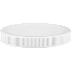 110mm 110-400 White Ribbed (Matte Top) Plastic Cap w/Foam Liner (3-ply)