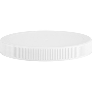 110mm 110-400 White Ribbed (Matte Top) Plastic Cap w/HIS for PET/PVC