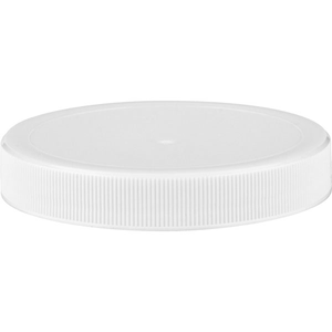 70mm 70-400 White Ribbed (Matte Top) Plastic Cap w/HIS for HDPE