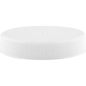 58mm 58-400 White Ribbed (Matte Top) Plastic Cap w/Foam Liner (3-ply)