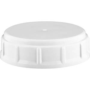 63mm 63-445 White Ribbed (Matte Top) Plastic Buttress Cap w/Foam Liner (3-ply)