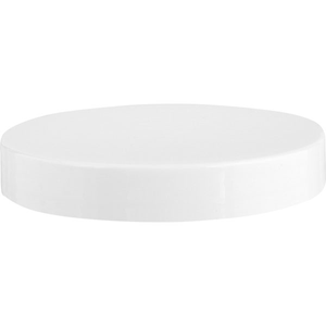 89mm 89-400 White Smooth Plastic Cap w/Foam Liner (3-ply)