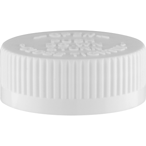 38mm 38-400 White Child Resistant Safe-Cap I (PDT) w/Foam Liner (3-ply)