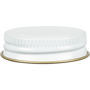 38mm 38-400 White/Gold Metal Cap w/ Plastisol Liner