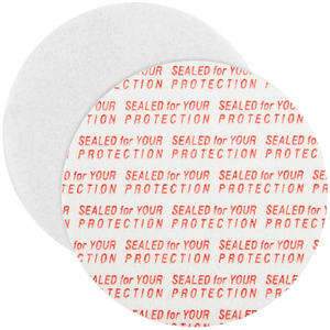 48mm Pressure Sensitive Liner "Sealed for Your Protection" in Red
