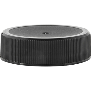 38mm 38-400 Black Ribbed (Matte Top) Plastic Cap w/Foam Liner (3-ply)