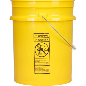 5 Gallon Shell Yellow Plastic Pail (90 mil) w/Metal Handle (P4 Series)