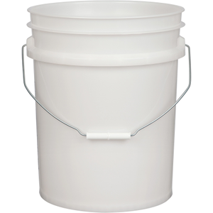5 Gallon Natural Plastic Pail (90 mil) w/Metal Handle (P4 Series)