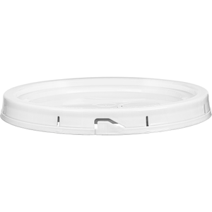 5 Gallon White Tear Strip Plastic Pail Lid w/Gasket & UniGrip® Spout (P4 Series)
