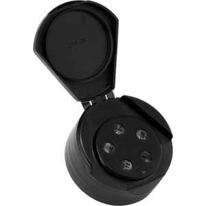 43mm 43-485 Black FlapMate® Cap 5 Holes Pressure Sensitive Liner