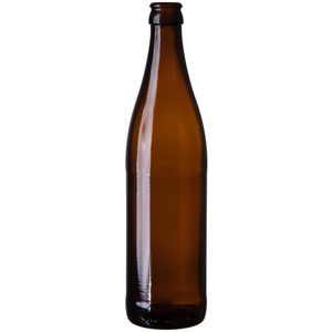 16.9 oz. (500 ml) Amber Glass Vichy Beer Bottles Pry-Off Crown 26-600 12/cs
