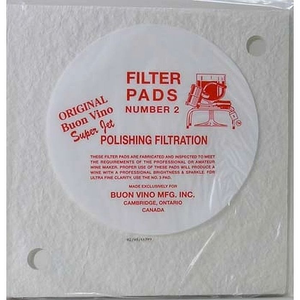 Buon Vino Super Jet Wine Filter Pads #2 Polish 1.8 Micron 200/pk