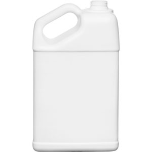 1.25 Gallon White HDPE Plastic Slant F-Style Bottle 38mm 38-400