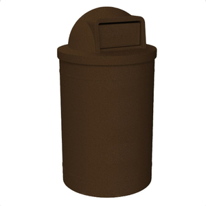 55 Gallon Brown Granite Trash Receptacle Dome Top Lid