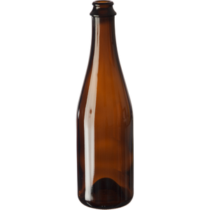 16.9 oz. (500 ml) Amber Glass Sparkling Beer Bottles Pry-Off Crown 26-3150 12/cs