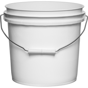 2 Gallon White Plastic Pail with Metal Handle (P4 Series)
