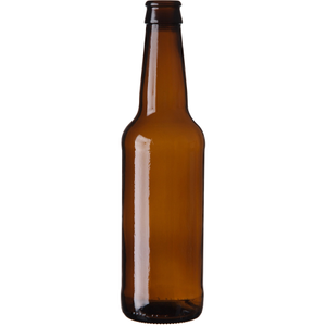 12 oz. (355 ml) Amber Glass Long Neck Beer Bottle Pry-Off Crown (Bulk Pack)