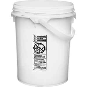 5 Gallon White Plastic Pail w/ Plastic Handle Threaded Opening UN Rated