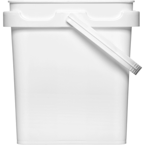 1 Gallon White Square Plastic Pail w/Plastic Handle