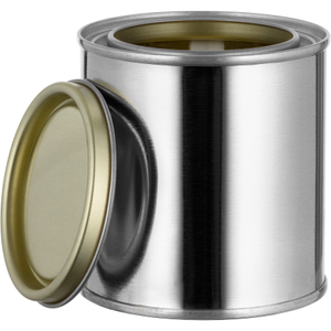 1/2 Pint Metal Paint Can with Lid Gold Phenolic Lined