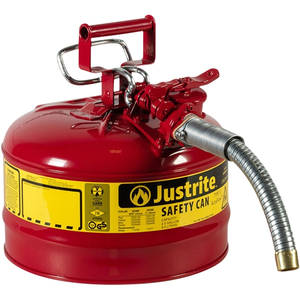 2.5 Gallon Type II Steel Safety Can w/1" Dia. Hose for Flammables Red