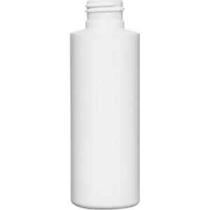 4 oz. White HDPE Plastic Cylinder Bottle 24mm 24-410