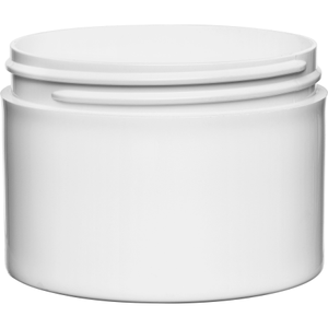 8 oz. White PP Plastic Jar Thick Wall Straight Sided 89mm 89-400