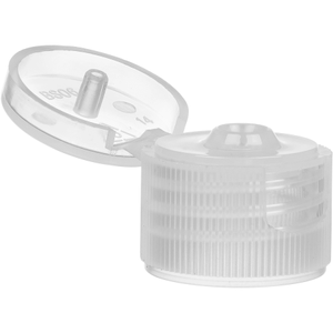 20mm 20-410 Natural Ribbed Plastic Snap Top Cap Unlined .125" Orifice