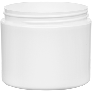 4 oz. White PP Plastic Jar Double Wall Straight Sided 70mm 70-400 34 Grams