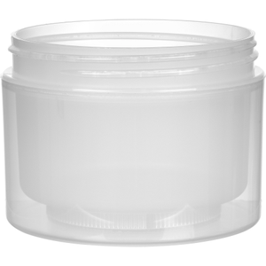 8 oz. Natural PP Plastic Jar Double Wall Straight Sided 89mm 89-400