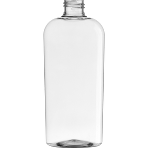 8 oz. Clear PET Plastic Oval Bottle 24mm 24-410 25.5 Grams