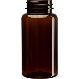 5 oz. (150 cc) Amber PET Plastic Packer Bottle 38mm 38-400