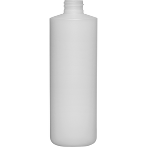 16 oz. Natural HDPE Plastic Cylinder Bottle 28mm 28-410 34 Grams