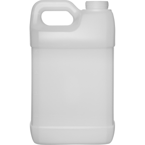 2.5 Gallon Natural HDPE Plastic F-Style Bottle 63mm 63-445 14.36" H
