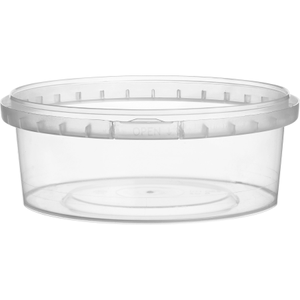 8 oz. Clear PP Plastic Round Tamper Evident Container 110mm
