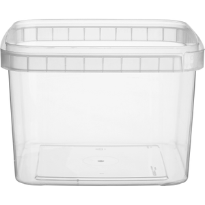 48 oz. Clear PP Plastic Tamper Evident Square Container 145mm