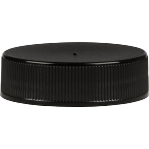 38mm 38-400 Black Ribbed (Smooth Top) Plastic Cap w/Universal HIS