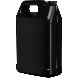 1 Gallon Black HDPE Plastic F-Style Bottle w/ Window Stripe 38mm 38-400 142 Grams