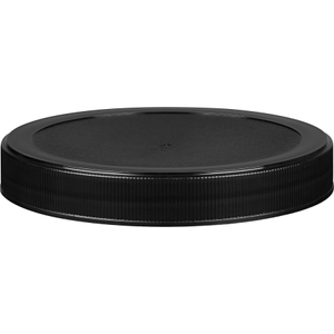 120mm 120-400 Black Ribbed (Matte Top) Plastic Cap w/PS-113 Liner