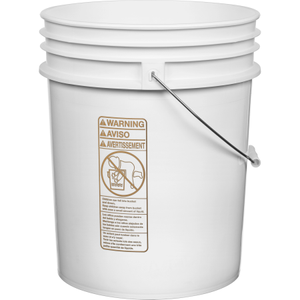 5 Gallon White Plastic Pail (90 mil) w/Metal Handle (P7 Series)