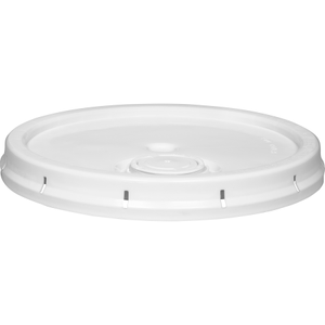 5 Gallon White Tear Strip Plastic Pail Lid w/Gasket & Plastic Spout (P7 Series)