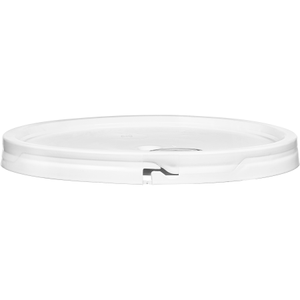 5 Gallon White Tear Strip Plastic Pail Lid w/Gasket & Plastic Spout (P8 Series)