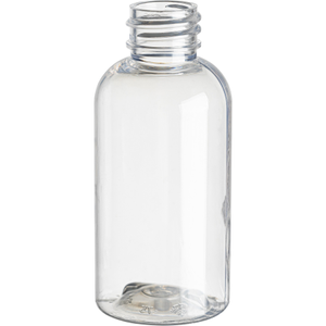 2 oz. Clear PET Plastic Boston Round Bottle 20mm 20-410
