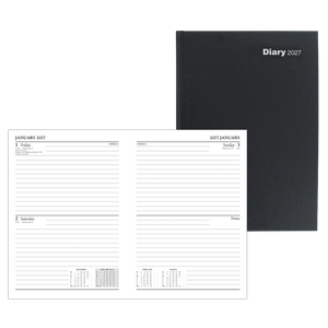 Viking Diary 2027 A5 2 Days per page English Black 5108688
