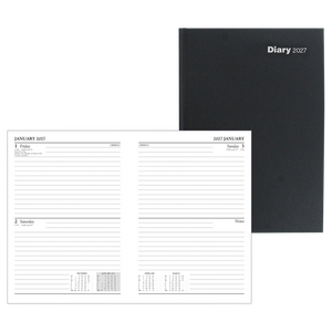 Viking Diary 2027 A4 1 Day on 2 pages Black 5108589