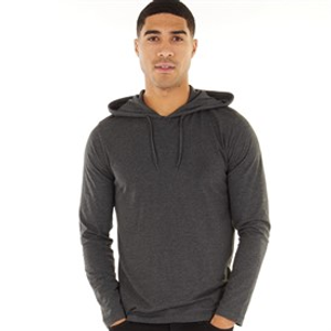 French Connection Mens Crown Hooded Top Charcoal Melange